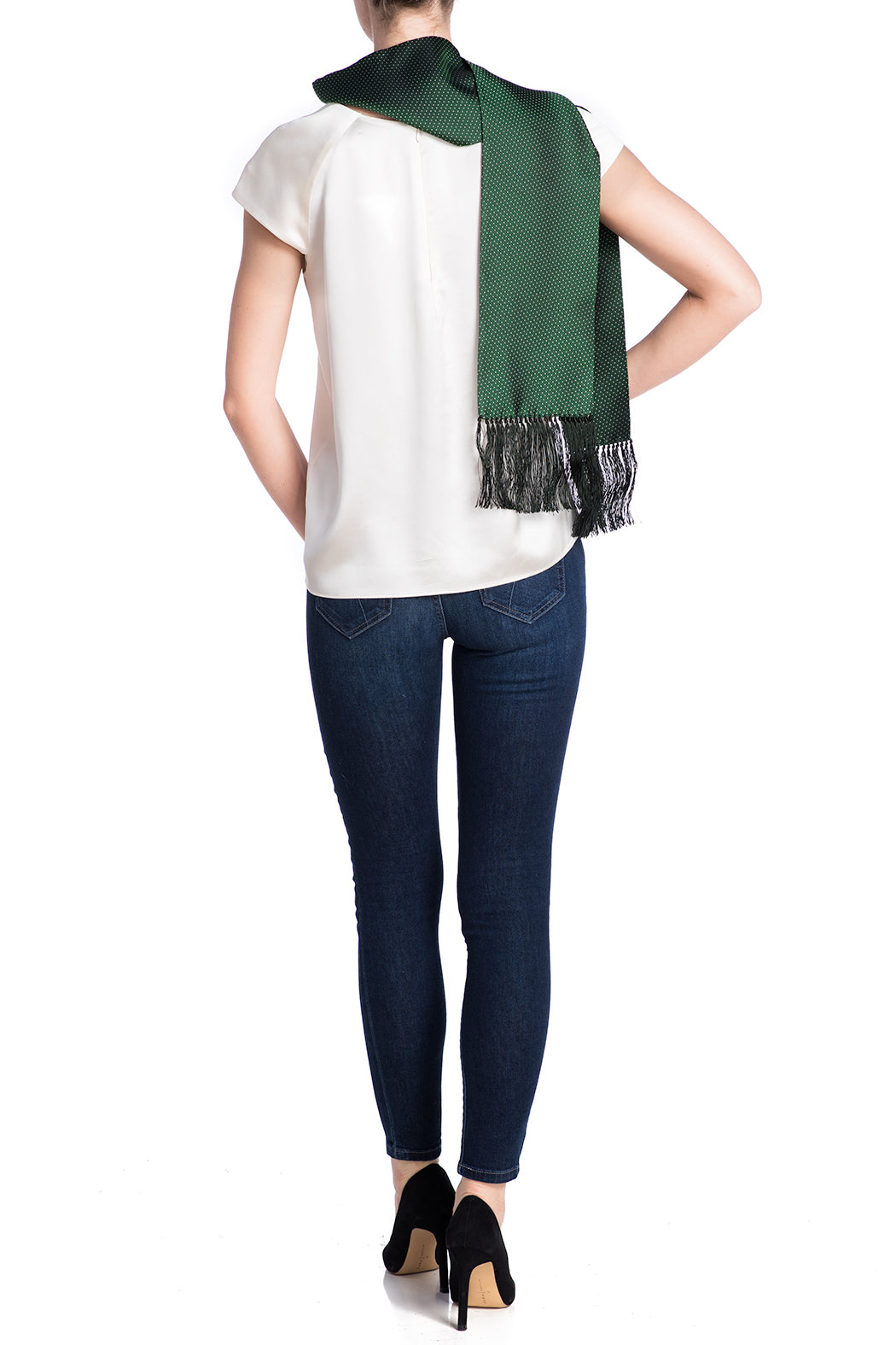 JANE CARR Jacquard Micro Dot Scarf-Scarves-Wardrobe Apparel