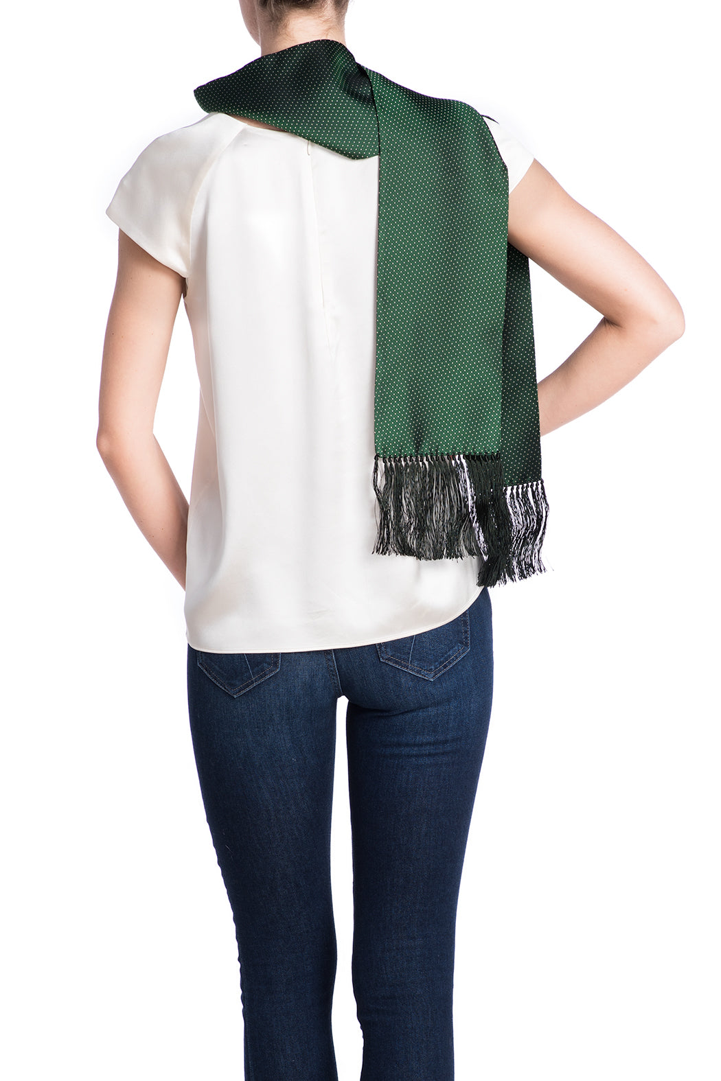 JANE CARR Jacquard Micro Dot Scarf-Scarves-Wardrobe Apparel