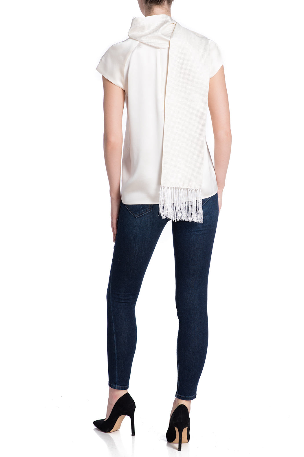 JANE CARR Jacquard Micro Dot Scarf-Scarves-Wardrobe Apparel