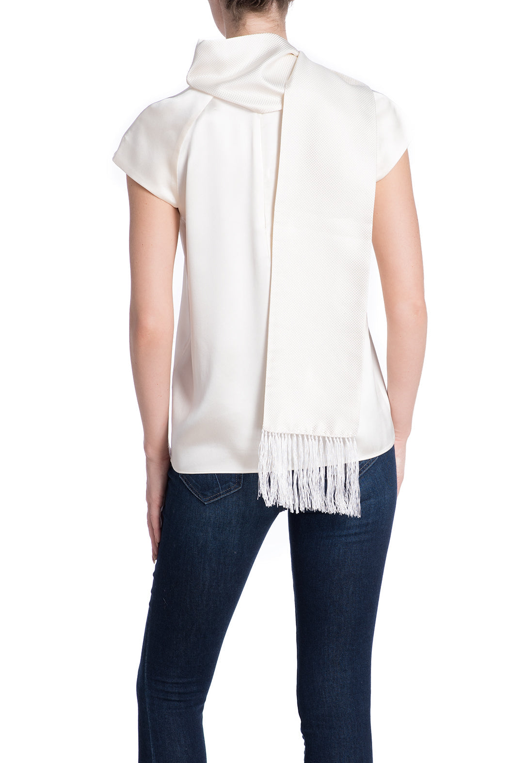 JANE CARR Jacquard Micro Dot Scarf-Scarves-Wardrobe Apparel
