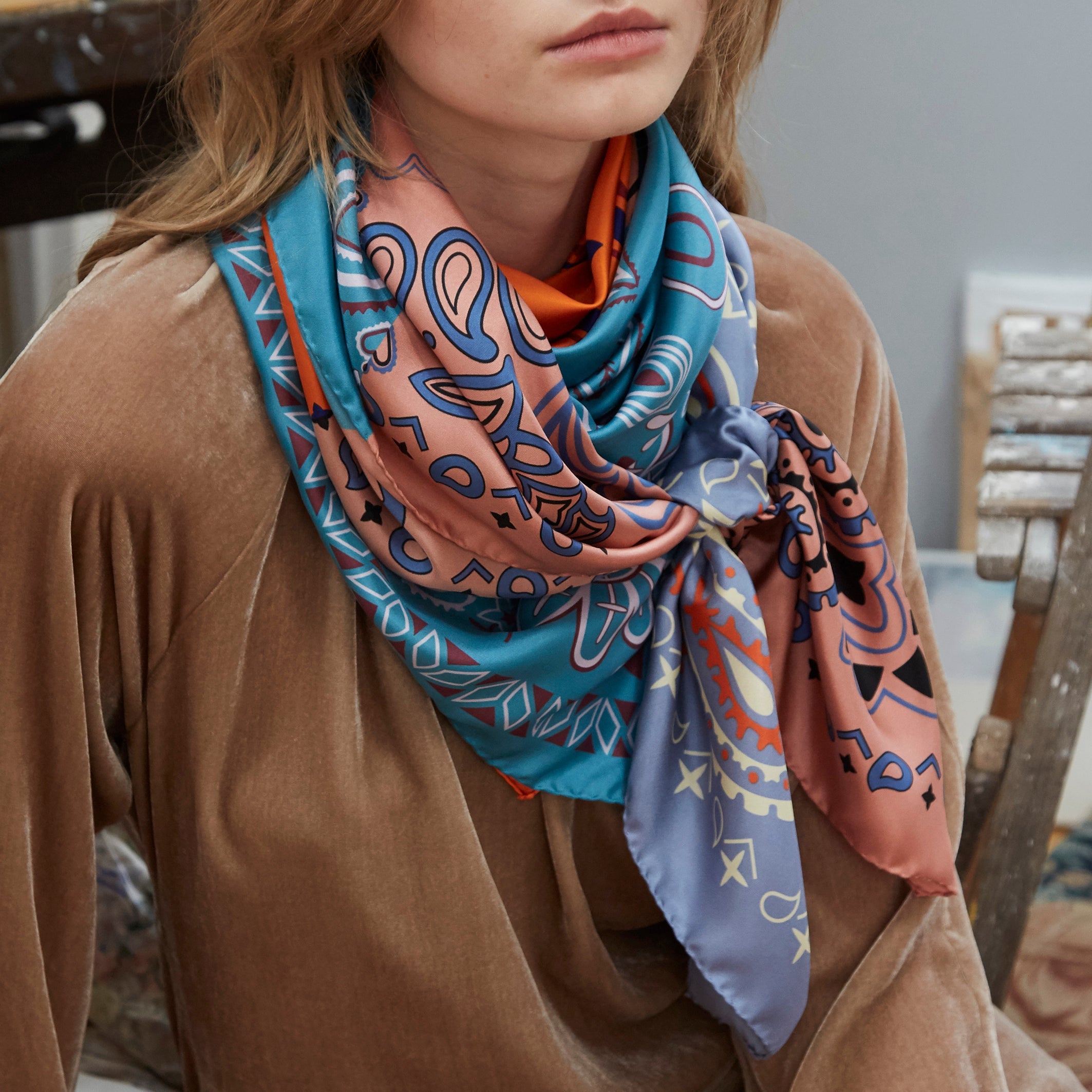 JANE CARR Bandanas Square Scarf-Scarves-Wardrobe Apparel