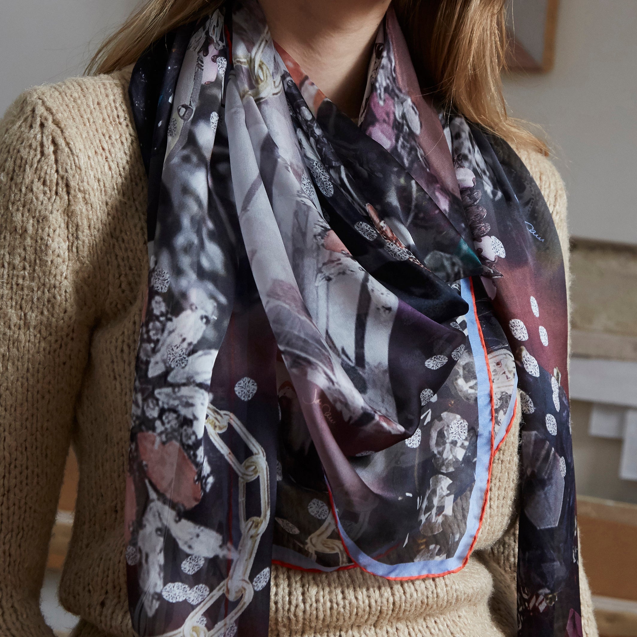 JANE CARR Tresor Square Scarf-Scarves-Wardrobe Apparel