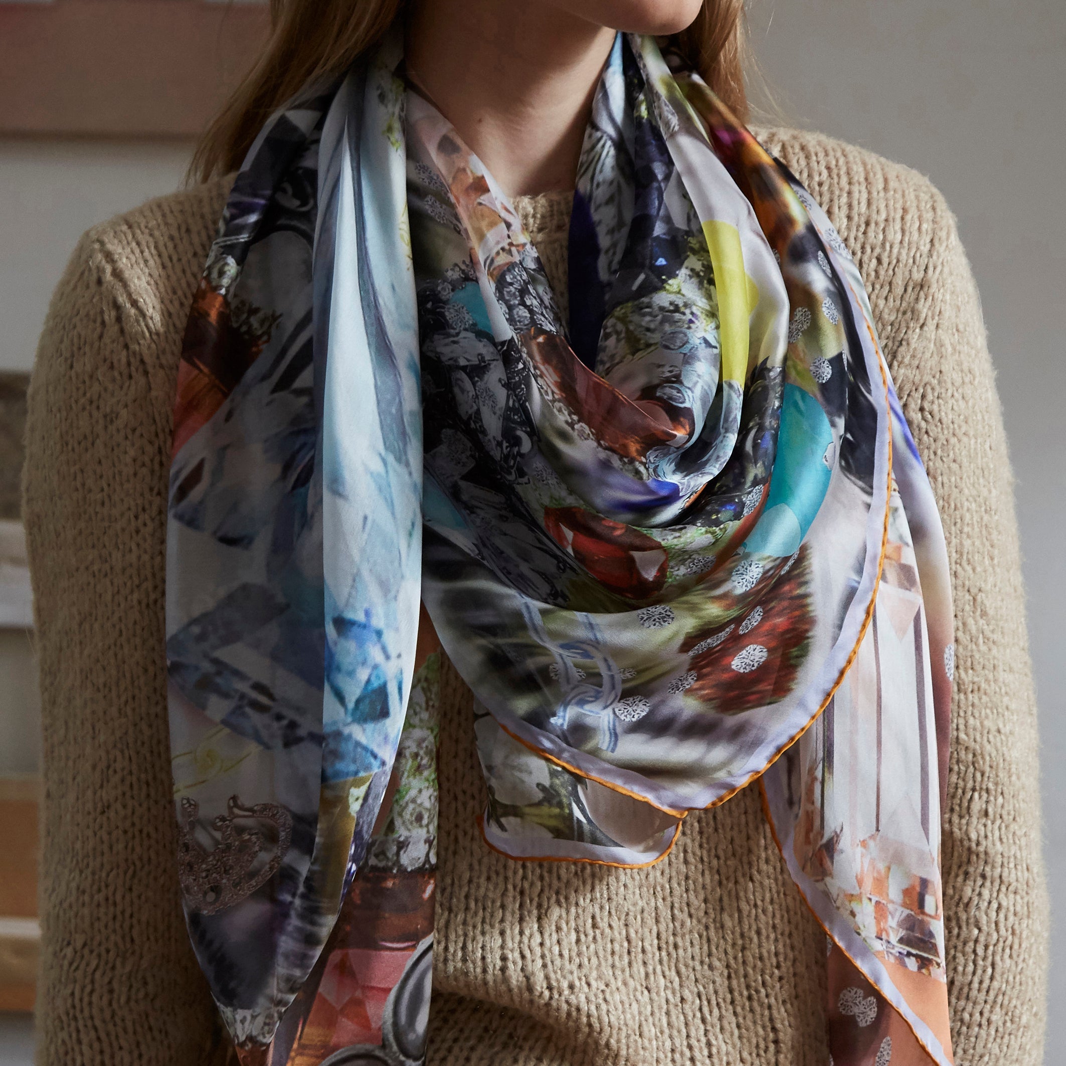 JANE CARR Tresor Square Scarf-Scarves-Wardrobe Apparel